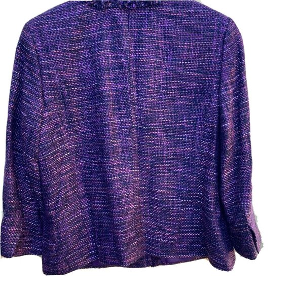 Charter Club L Button Up Jacket Purple Polyester Lining Acrylic Material Shell - Picture 4 of 12